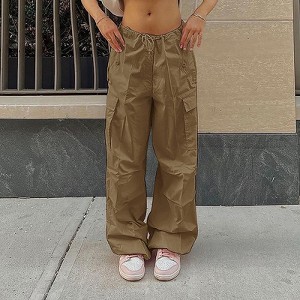 Clearlove WWomen’s Utility Cargo Joggers 5-Pocket Loose Fit Quick-Dry Elastic Waist Work Pants Casual Streetwear Trousers - 1 of 4