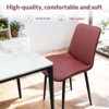 MAYEERTY Red PU Leather Dining Chair with Metal Legs, Wave Pattern Upholsteres Armless Chairs Set of 2 - 2 of 4