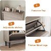 Shoe Cabinet with Flip-Down Doors - Space-Saving Entryway Organizer with Adjustable Shelf, Wooden Shoe Storage - 4 of 4