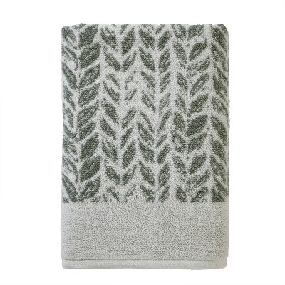 Distressed Leaves Bath Towel Sage - SKL Home