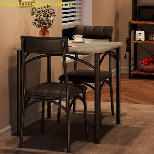 Apartment Square Dining Table Set for 2 Kitchen Table & Chairs for 2 w/Upholstered Chairs 3 Piece Dining Room Table Set - 1 of 4