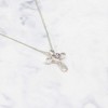 Dicksons Open Petal Cross Heart Silver Plated 18 inch Metal Chain Pendant Necklace - 2 of 3