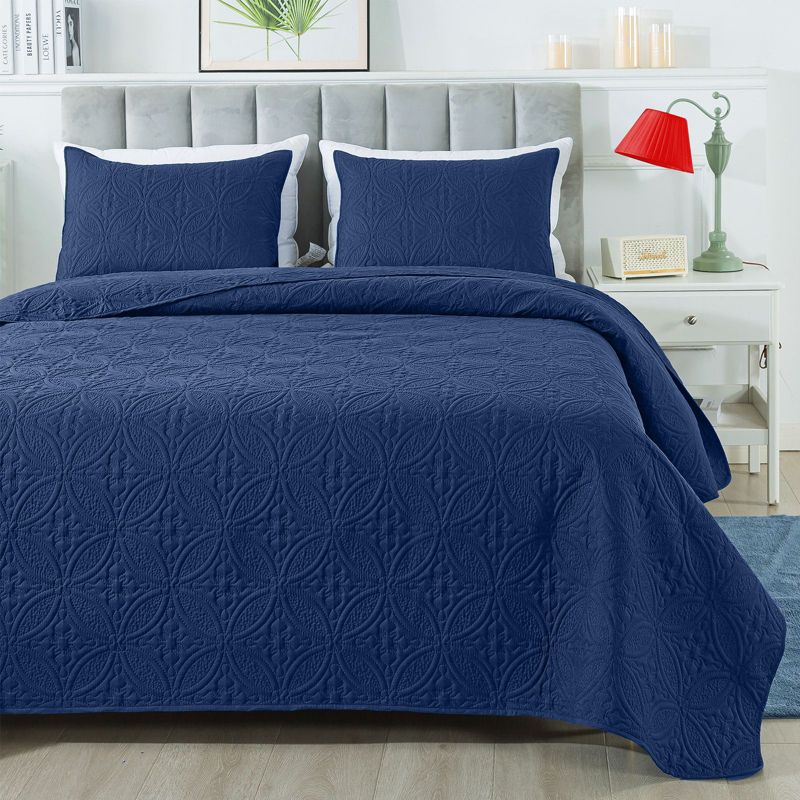 HYLEORY Quilt Set - Soft Lightweight Quilts Reversible Quilted Bedspreads 2 Piece (1 Quilt, 1 Pillow Sham), 2 of 4