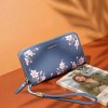 Wallet RFID Blocking Leather Multi Credit Card Large Capacity Wristlet Zip Around Long Wallets for Lady Blue - 3 of 4