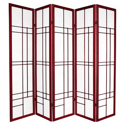 6 ft. Tall Eudes Shoji Screen - Rosewood (5 Panels)