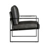 Faux Leather Upholstered Accent Chair with Cushioned Seat, Attached Cushion, Upholstery-Wrapped Armrests - 4 of 4