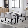 Upholstered Linen Fabric Dining Chairs Set of 2 With Metal Legs,Mid Century Modern Leisure Chairs for Dining room Bistro Coffee Shop-Maison Boucle - 2 of 4