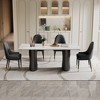 NicBex Dining Table Sintered Stone Composite Tempered Glass Table with Carbon Steel Base for Dining Room - 4 of 4