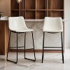 Lotusville Vintage PU Leather Barstools, Set of 2- Leovsnove - 2 of 4