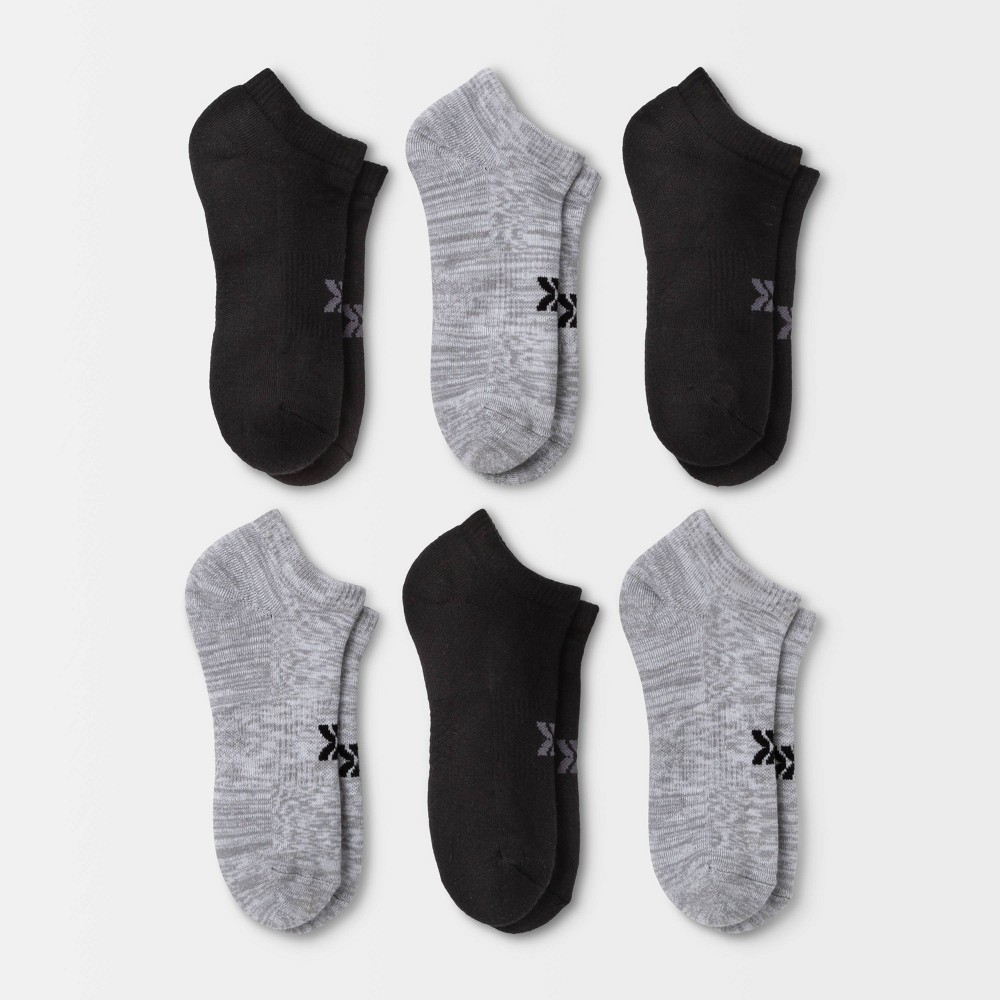 Women's Cushioned 6pk Low Cut Athletic Socks - All In Motion™ Heather Gray/Black 4-10