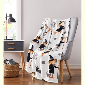 Kate Aurora Halloween Witches & Friends Oversized Ultra Soft & Plush Accent Throw Blanket - 50 in. W x 70 in. L - 1 of 3