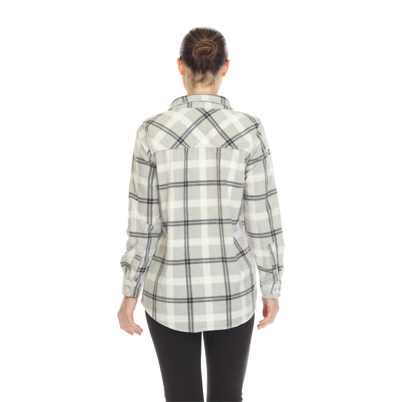 Women's Lightweight and Soft Flannel Plaid  - White Mark, 3 of 6