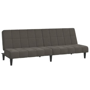 vidaXL 2-Seater Sofa Bed in Dark Gray Velvet - Convertible Loveseat Sleeper for Living Room, Home Office, or Studio - 1 of 4