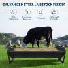 COZONY Heavy Duty Steel Livestock Feeding Trough, 22 Gallon 45.13" Hay Feeder for Horses, Goats, Sheep, Cattle & Alpacas, Large Farm Feeder - 3 of 4