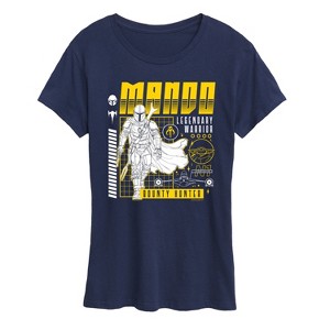 Women's - Star Wars - The Mandalorian Mando Dark Digital Short Sleeve Graphic T-Shirt - 1 of 4