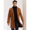 Lars Amadeus Men's Slim Fit Winter Notched Lapel Single Breasted Long Jacket Overcoat - 2 of 4