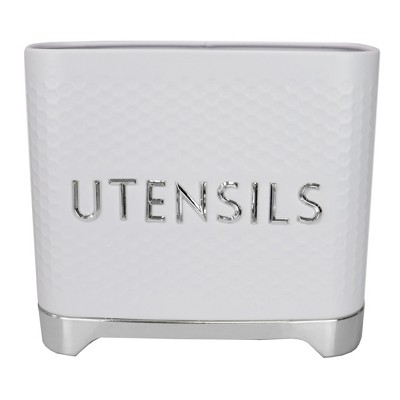 Michael Graves Design Soho High Capacity Tin Utensil Holder, White