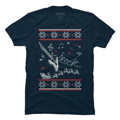 Men's Design By Humans Rock Christmas By sophialada T-Shirt
