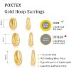 Small Sterling Silver Huggie Hoop Earrings Set for Women, 14K Gold Plated Hoops Stacks for Multiple Piercings - 4 of 4