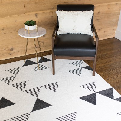 7'10"x10' Phoebe Triangle Kids' Rug White - Balta Rugs: Geometric Playroom Rug, Transitional, UV & Stain-Resistant