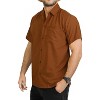LA LEELA Mens Short Sleeve Button Down Solid Casual Camp Vacation Shirts Business Collared Shirt for Men Summer Work Shirts with Pocket - 3 of 4