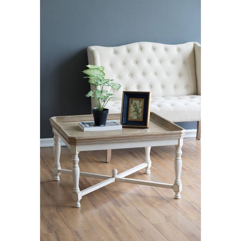 Alcott Square Coffee Table Aged White/Natural - A&#38;B Home, 3 of 6