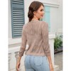 Clearlove Women's Cropped Cardigans Shrugs 3/4 Sleeve Lightweight Hollow Out Crochet Knit Sweater Tops - 4 of 4