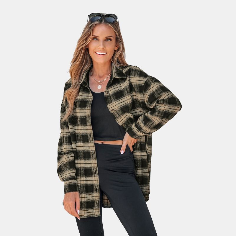 Women's Plaid Long Sleeve Flannel Shirt - Cupshe, 1 of 7