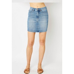 Women's Work It Tummy Control Denim Skirt - Judy Blue - 1 of 4