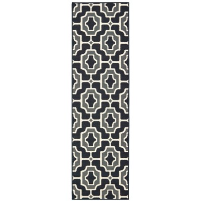 Oriental Weavers Marina 1491Z Black/ Grey Indoor/Outdoor Area Rug - 2'3" x 7'6"
