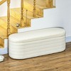Sapphtopaz Storage Bench Boucle Ottoman with Storage Upholstered Oval Storage Bench Storage Ottoman for Bedroom and Entryway - 2 of 4