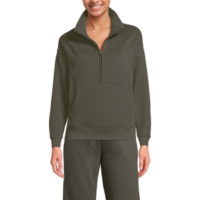 Lands' End Women's Serious Sweats Relaxed Long Sleeve Half Zip Sweatshirt