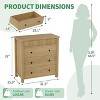 5 Drawer Dresser for Bedroom Nightstand, Wooden Chest of Drawers, Fluted End Table, Storage Organizer for Living Room, Hallway and Entryway - 2 of 4
