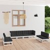 vidaXL 8 Piece Patio Lounge Set with Cushions Solid Pinewood - White - 2 of 4