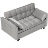 Airsurfer Modern Velvet 3-in-1 Convertible Sofa Bed ¨C Pull Out Love Seat with Pillows & Side Pockets for Living Room - 2 of 4