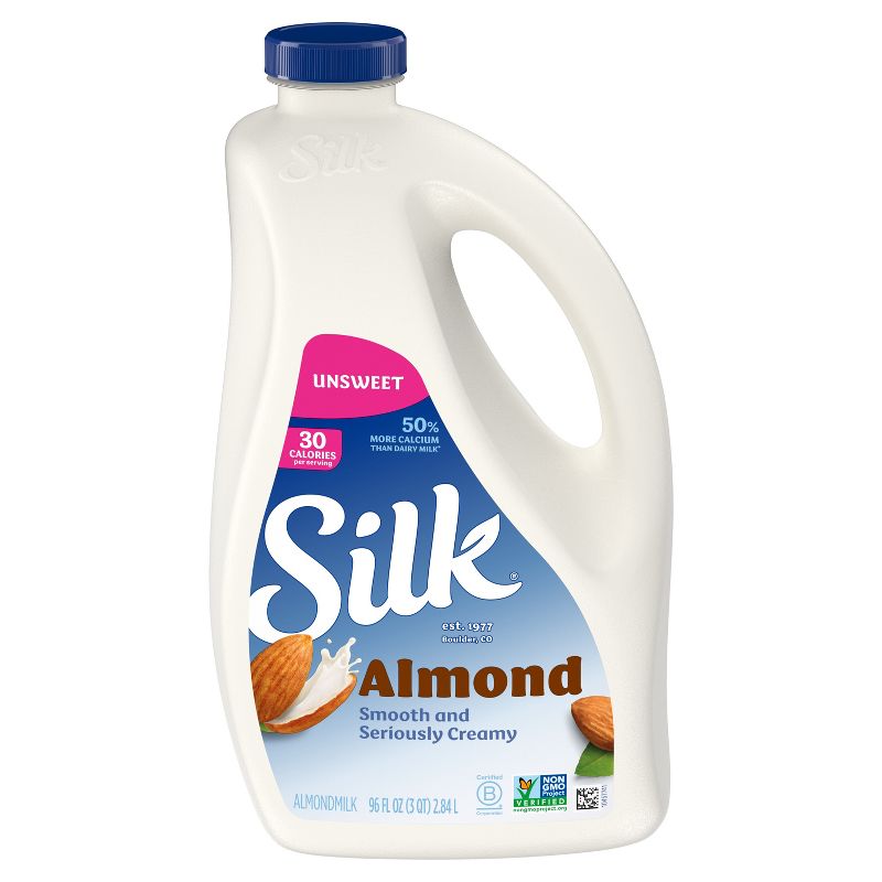 Silk Unsweetened Almond Milk - 96 fl oz, 3 of 11