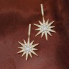 Ross-Simons 1.00 ct. t.w. Diamond Starburst Drop Earrings in 18kt Gold Over Sterling - 3 of 4