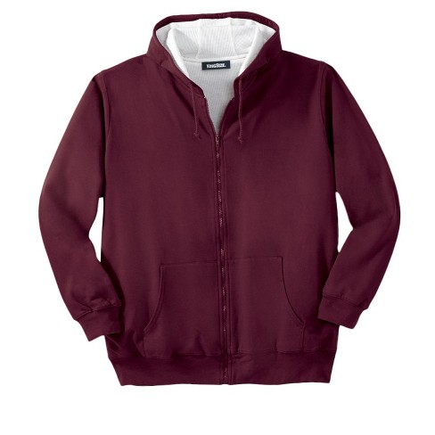 Kingsize Men's Big & Tall Fleece Pullover Hoodie - Tall - 4xl, Burgundy Marl  Red : Target