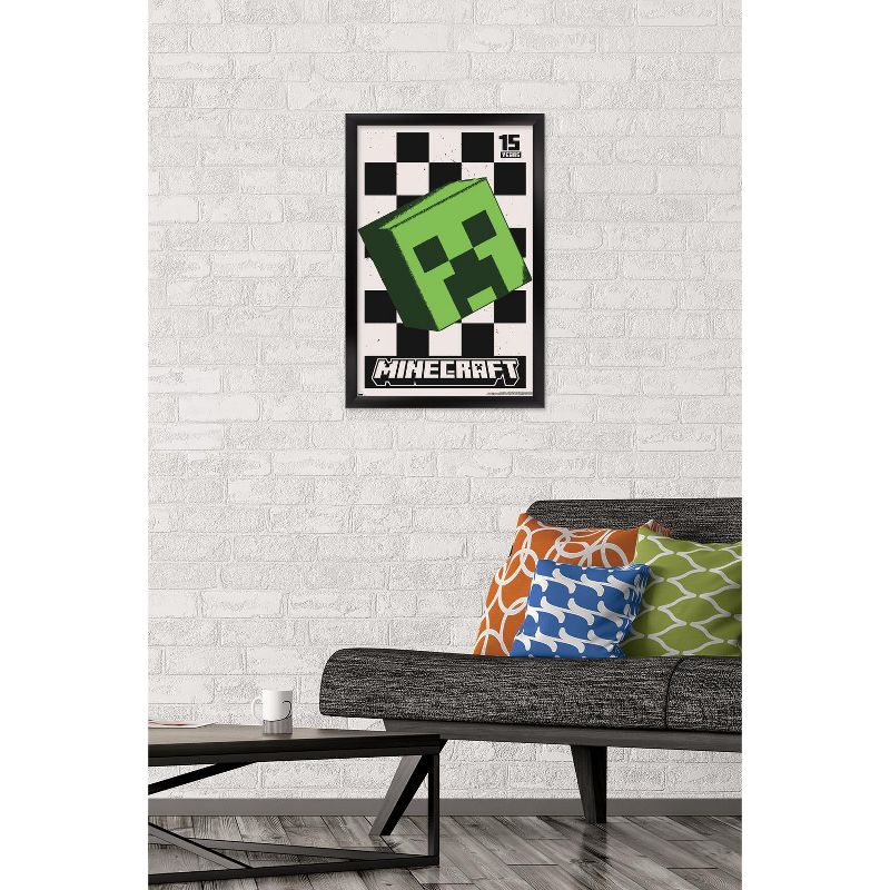 Trends International Minecraft: 15th Anniversary - Posterized Creeper Framed Wall Poster Prints, 2 of 7