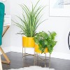 Olivia & May - 2pc Round Modern Metal Planter Pots With Gold Metal Stands - image 3 of 4