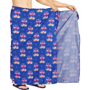 HAPPY BAY Men's Beachwear Wrap Summer Long Hawaiian Lava Lava Regular Surfing Cover-Up Swimwear Holidays Beach Sarongs For Men One Size Blue, flamingo - 1 of 4
