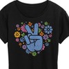 Women's - Instant Message - Peace Sign & Flowers Short Sleeve Graphic T-Shirt - 2 of 4