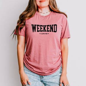 Simply Sage Market Weekend I love You Heart Short Sleeve Tee - 2XL - Mauve - 1 of 4