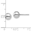 Black Bow Jewelry 7mm Hollow Ball Post Earrings in Rhodium Plated Sterling Silver - 4 of 4