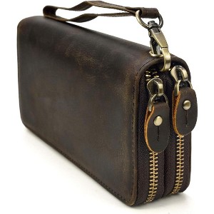 Paaaawaters Genuine Leather Long Wallet for Men, Large Capacity Purse Clutch Bag Handbag - 1 of 4