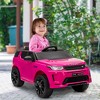 Qaba Land Rover Discovery Sport Licensed 12V Kids Ride on Car, Battery Powered Toy Car w/ Remote Control Soft Start, LED Lights, Music Horn, Pink - 2 of 4