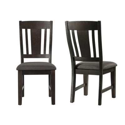 Rustic Gray Oak 5-Piece Dining Set with Upholstered Chairs