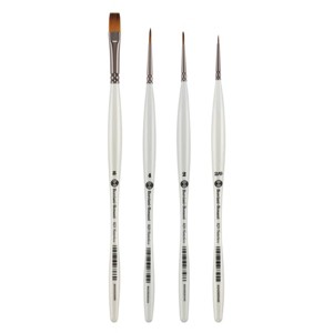 Borciani e Bonazzi Unico Fiamatto Synthetic Paint Brush, Assorted Set of 4 - For Acrylic and Watercolor Painting - Ergonomic Handle, Animal-Friendly, - 1 of 4