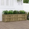 vidaXL Garden Planter Outdoor Flower Box Patio Terraced Natural Brown Pine Wood - 2 of 4