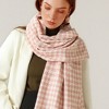 Anna-Kaci Women's Houndstooth Scarf with Soft Cozy Fabric Classic Black and White Check and Fringe Trim - 3 of 4